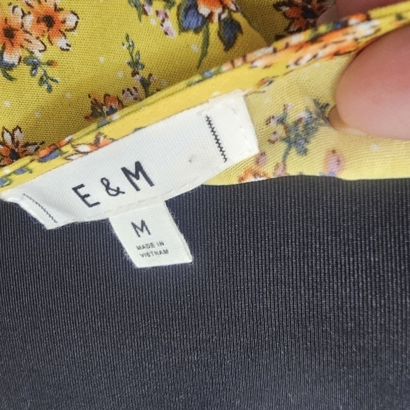 E&M Floral Yellow Spaghetti Strap Top - Picture 3 of 3
